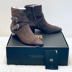 🌵Frye Ellen Buckle Ankle Boots, Size 8.5M, Dark Gray (NWT)